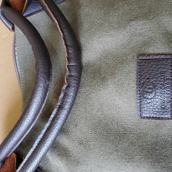Grace Callie Designs Olive Genova messenger- tote bag 18.5 X 16 front po… - Picture 3 of 12